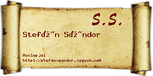 Stefán Sándor névjegykártya